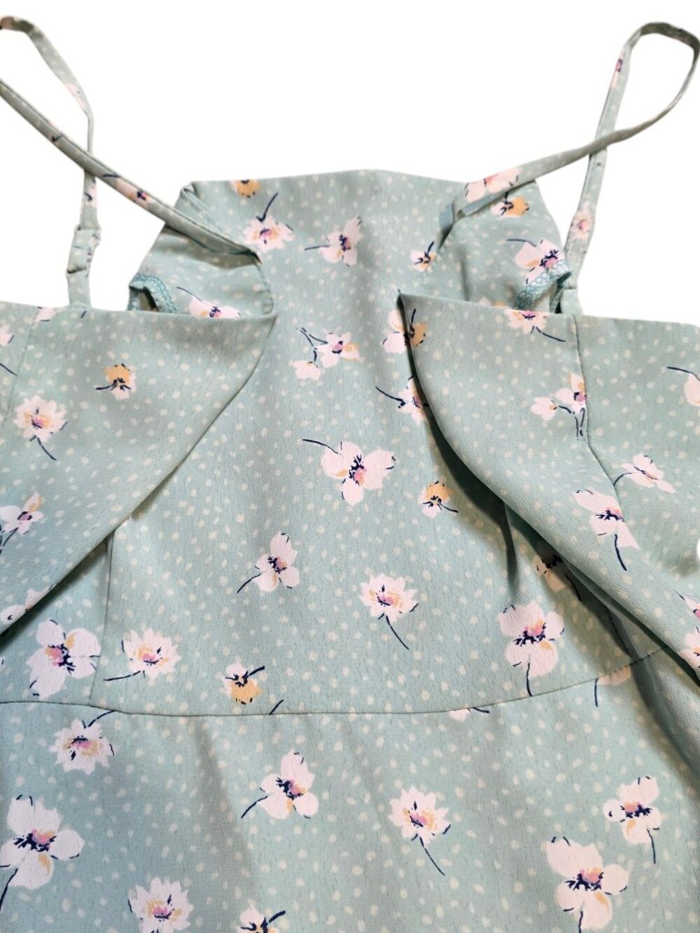Altar’d State Light Mint Green Ruffle Floral Mini Dress M - Picture 14 of 14